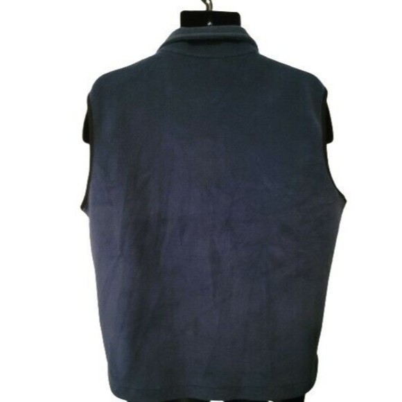 Woolrich Fleece Vest Full Zip Front Slash Pocket Cinch Navy Men’s Size Large - Picture 2 of 6